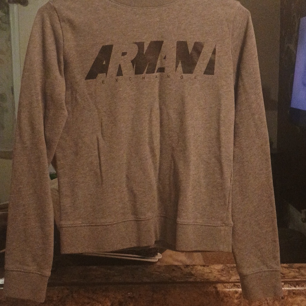 Armani Sweatshirt Armani Exchange Gray And Black Sweatshirt Size Extra Small